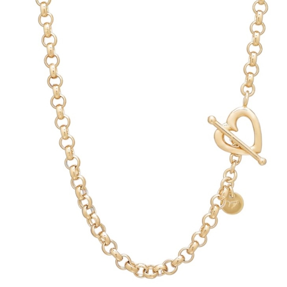 Bronzoro Rolo link necklace with heart toggle